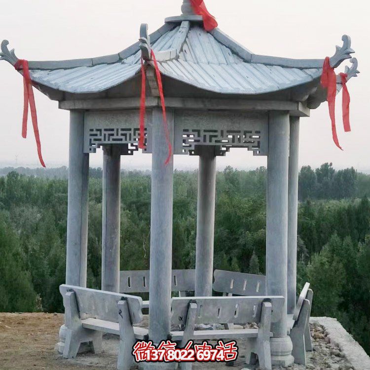 精致大理石雕涼亭，讓您在公園乘涼休息