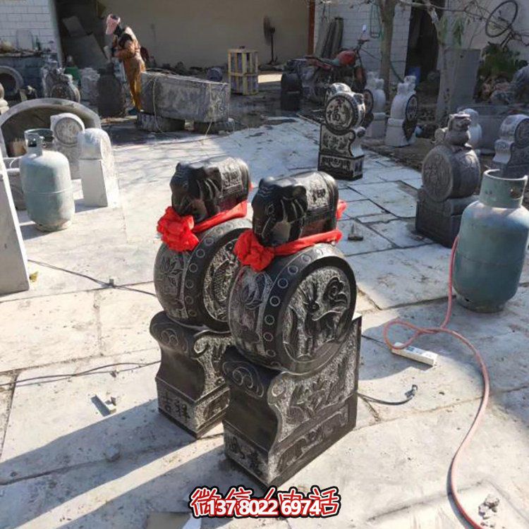 精美大理石仿古舊門墩雕塑，打造完美中式庭院