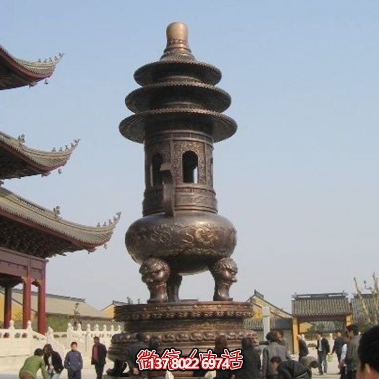 精美鑄銅大型寶蓋香爐，祈福燒香進(jìn)寶