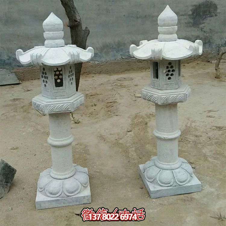 太陽能仿古中式大理石石燈，點(diǎn)亮你的花園