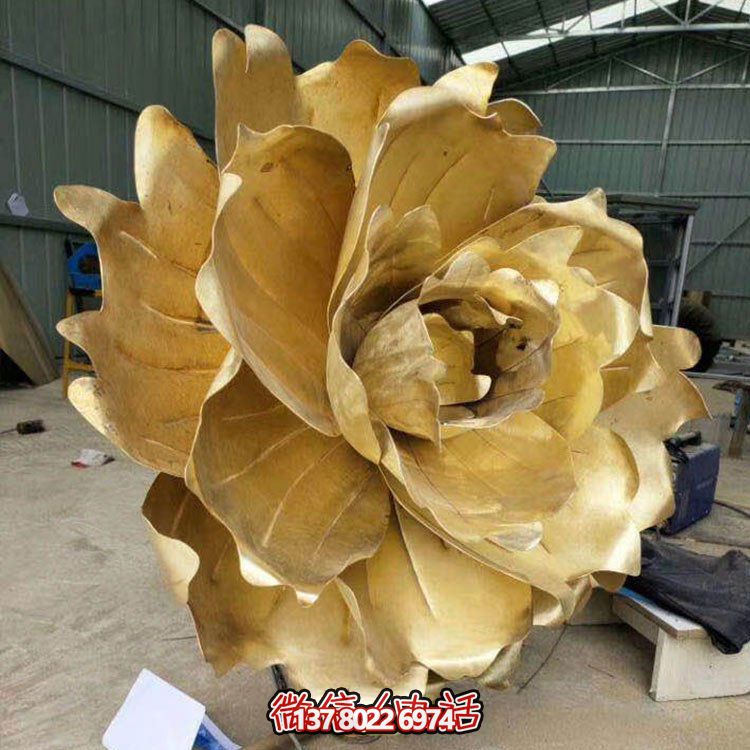 不銹鋼蓮花擺件，彩繪噴漆外觀