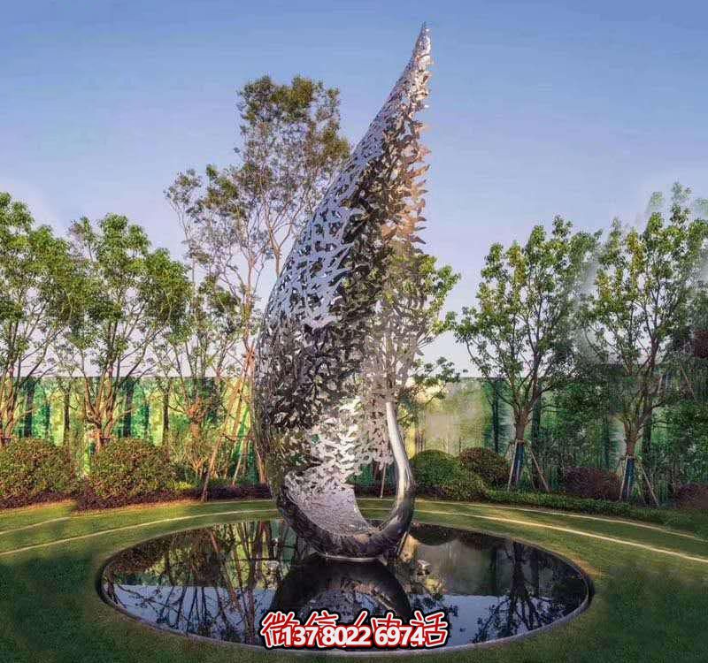 鳳凰不銹鋼雕塑，美化園林景觀