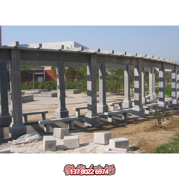 石材長(zhǎng)廊，為大型園林戶外空間帶來精致的石雕裝飾