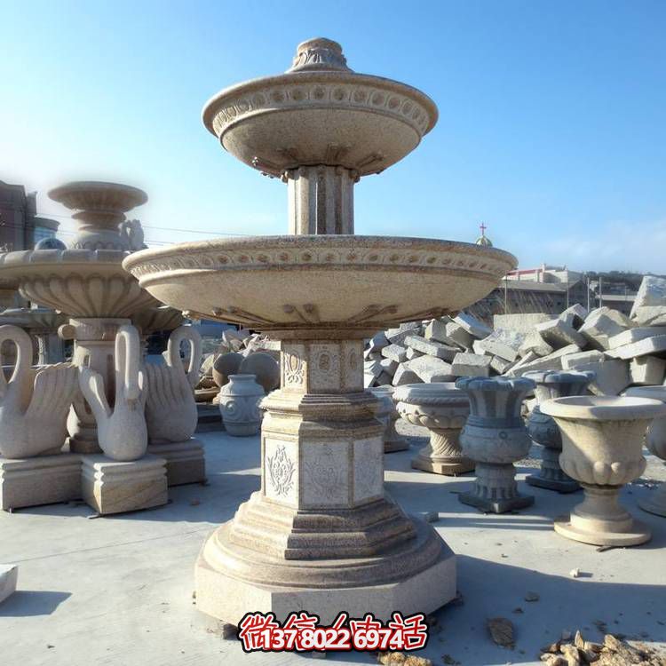 歐式黃銹石噴泉流水轉(zhuǎn)動球，點(diǎn)綴酒店會所景觀