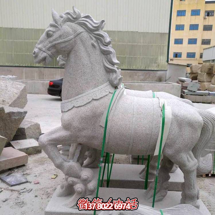 主題砂巖雕刻馬擺件，點(diǎn)綴園林廣場美景