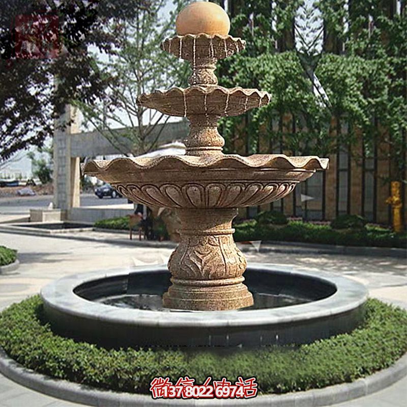 多層景觀噴泉石雕，為學院增添獨特的個性