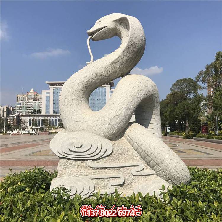 傳統(tǒng)風(fēng)格大理石蛇雕塑，擺放于廣場，給您帶來完美視覺享受