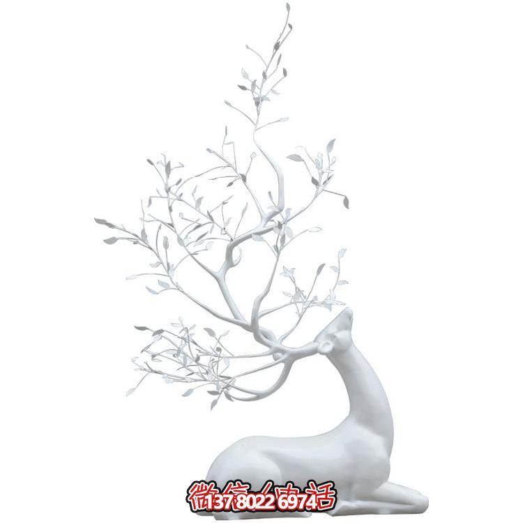 玻璃鋼雕塑梅花鹿，抽象戶外園林裝飾