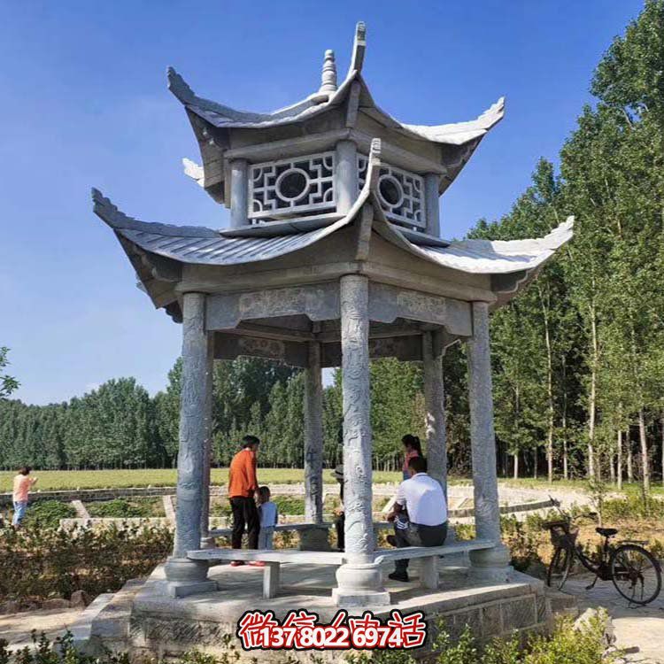 多層中式?jīng)鐾?，完美雕塑戶外公園