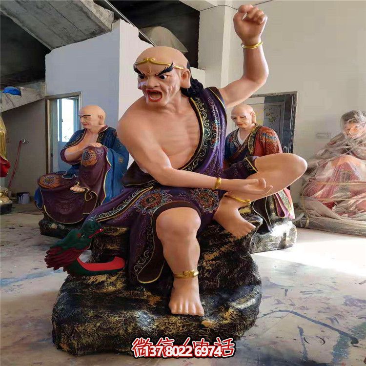 玻璃鋼十八羅漢彩繪雕塑，美麗神圣的景區(qū)裝飾