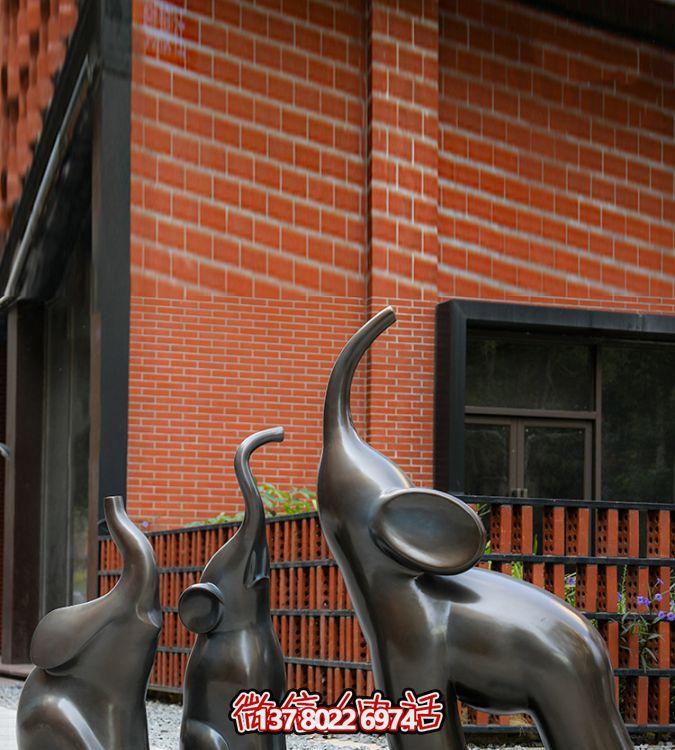 高端玻璃鋼擺件仿銅抽象大象，給你帶來美好生活