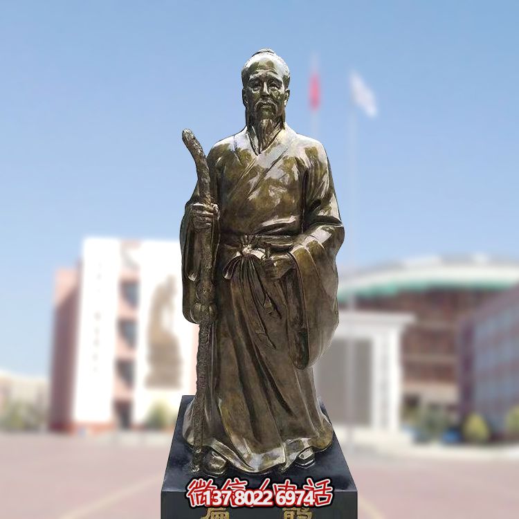仿銅扁鵲雕塑，玻璃鋼制戶外裝飾