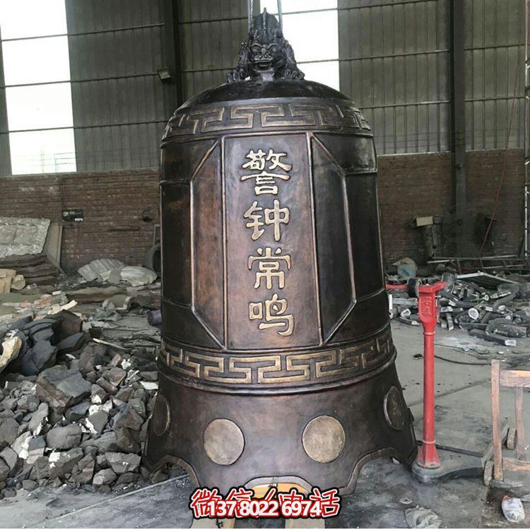 大型仿銅鐘玻璃鋼雕塑，給景區(qū)、寺廟、園林帶來更多美好