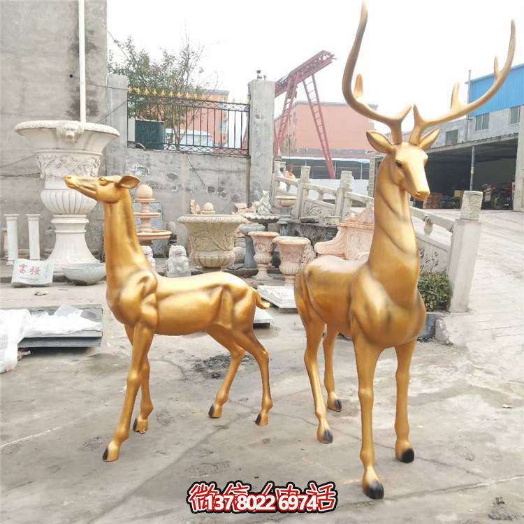 高雅優(yōu)美的梅花鹿雕塑，提升小區(qū)、別墅及戶外景觀美感