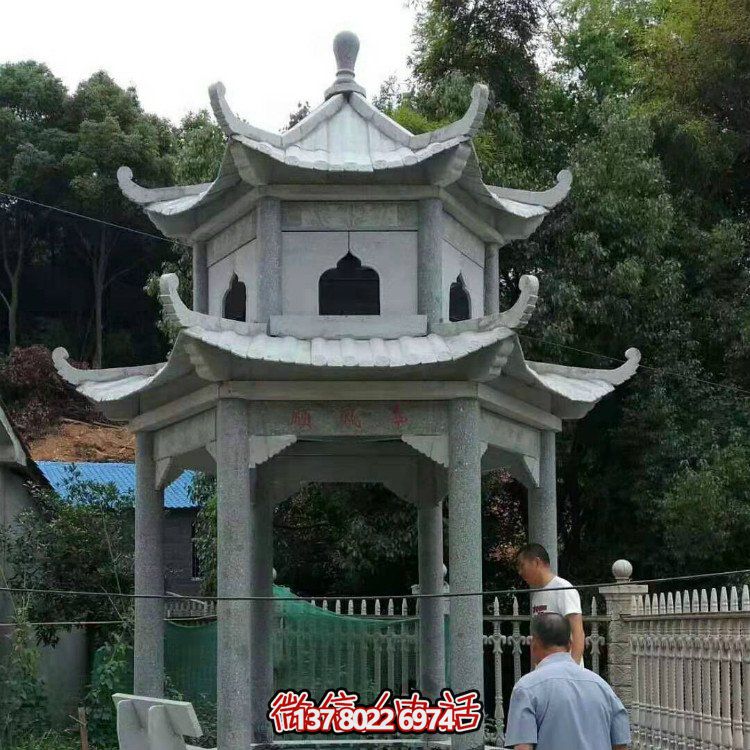 大型石雕涼亭，精美的室外裝飾