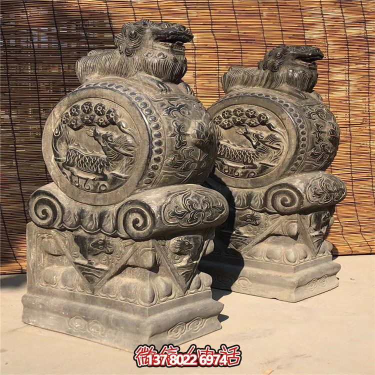 仿古石門墩，精致唯美