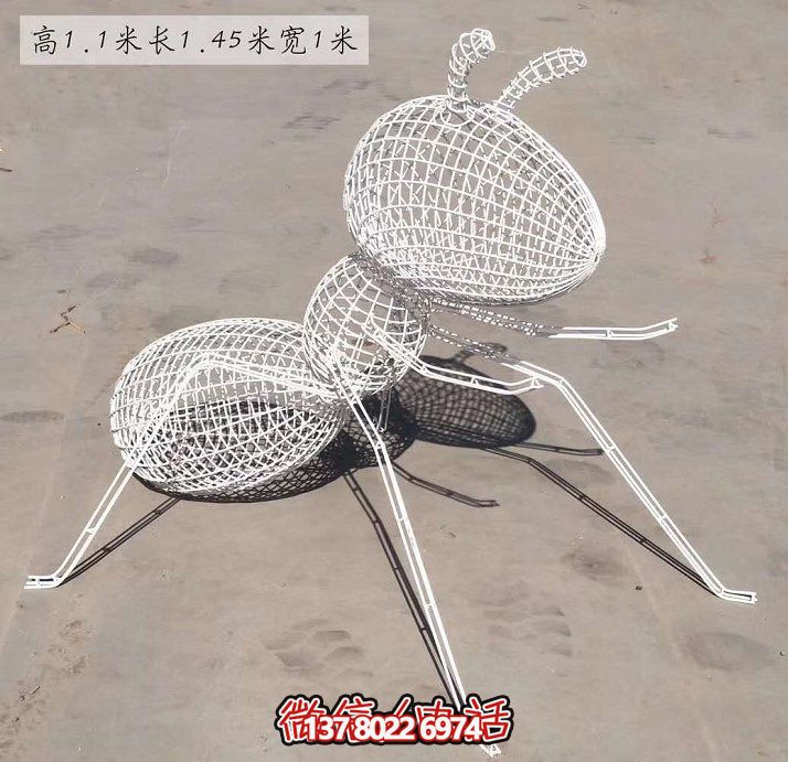 不銹鋼網(wǎng)格照明螞蟻雕塑，點(diǎn)亮大型園林景觀
