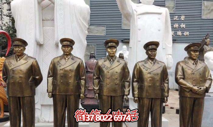 不銹鋼仿銅雕塑十大元帥雕像，精彩綻放在廣場(chǎng)