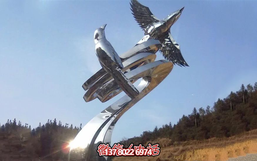 不銹鋼和平鴿雕塑，營造和諧的園林景觀