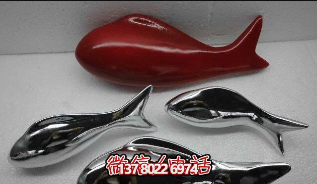 精致簡約不銹鋼魚雕塑，點(diǎn)綴室內(nèi)裝飾