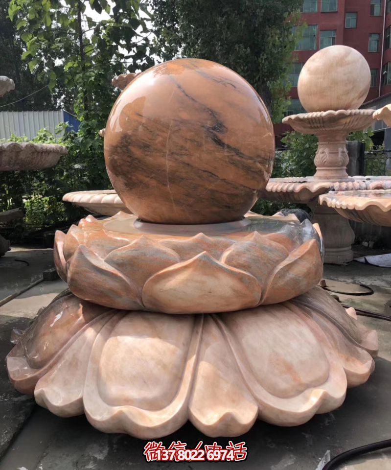 萬象景觀石雕——融合晚霞紅、蓮花風水球、雕塑別墅，讓您的景觀更加美麗