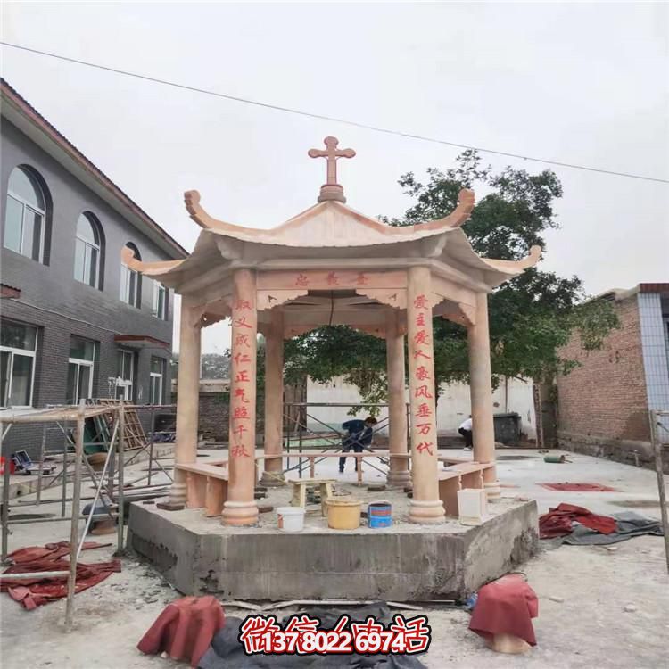 天然大理石涼亭，營(yíng)造休閑庭院