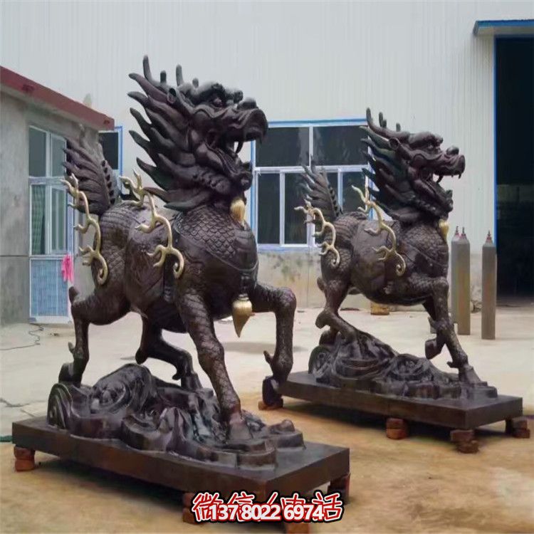 山水之藝，大型銅雕麒麟神雕塑