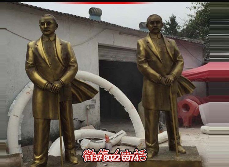 偉人孫中山仿銅雕塑，玻璃鋼擺放景觀園林