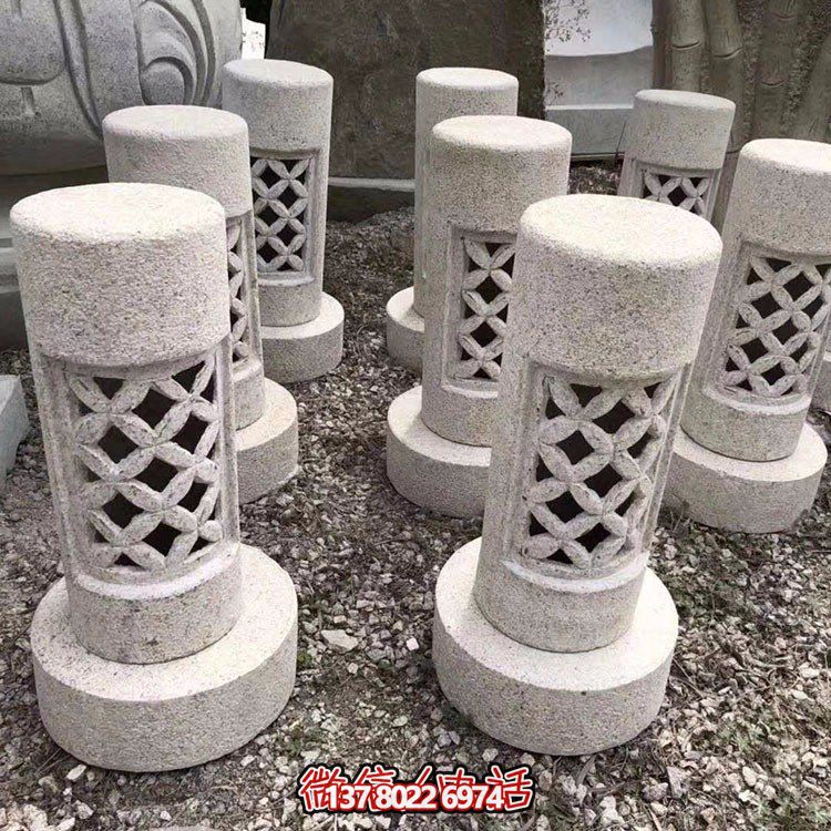 精美花崗巖石燈，燈具雕刻園林環(huán)境裝飾