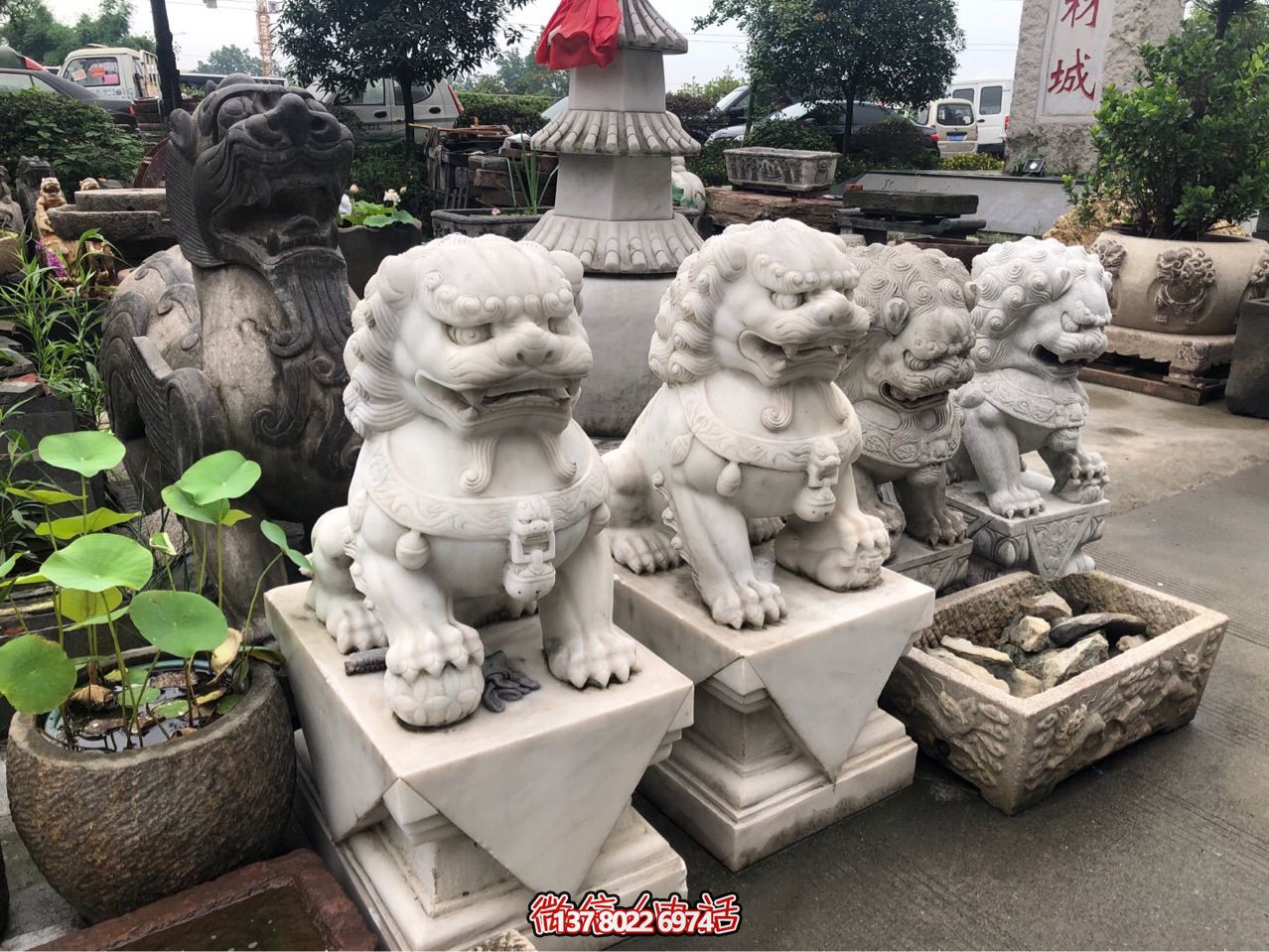 精美獅子雕塑，企業(yè)招財納福