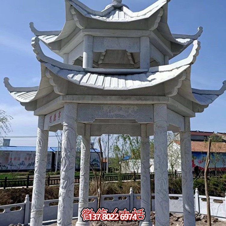 精美大理石石雕涼亭，打造完美的戶外園林景觀