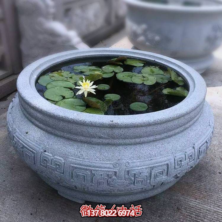 仿古大理石石雕魚缸，用藝術(shù)裝點你的生活