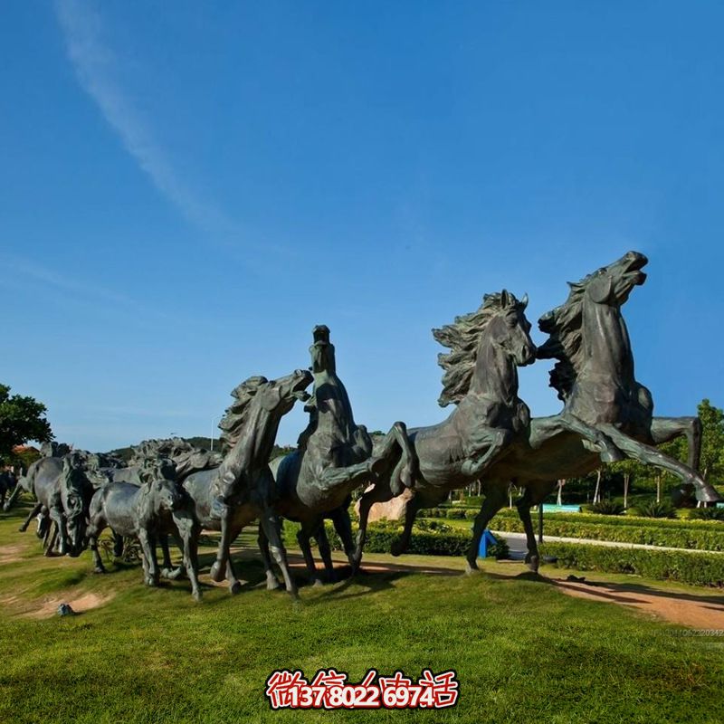 不銹鋼仿古馬雕塑萬馬奔騰，重現(xiàn)古老傳奇