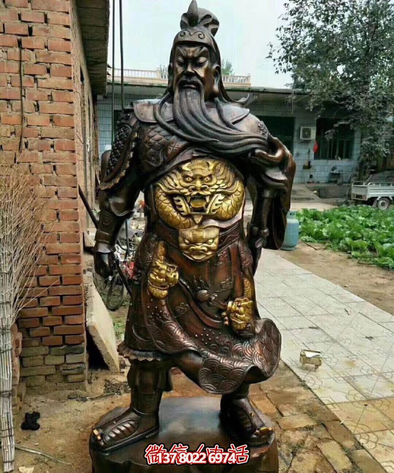 關(guān)公銅雕，大型景區(qū)寺廟開業(yè)招財(cái)供奉雕塑