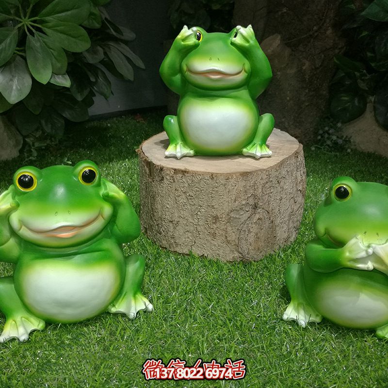 海邊玻璃鋼青蛙雕塑，個(gè)性十足