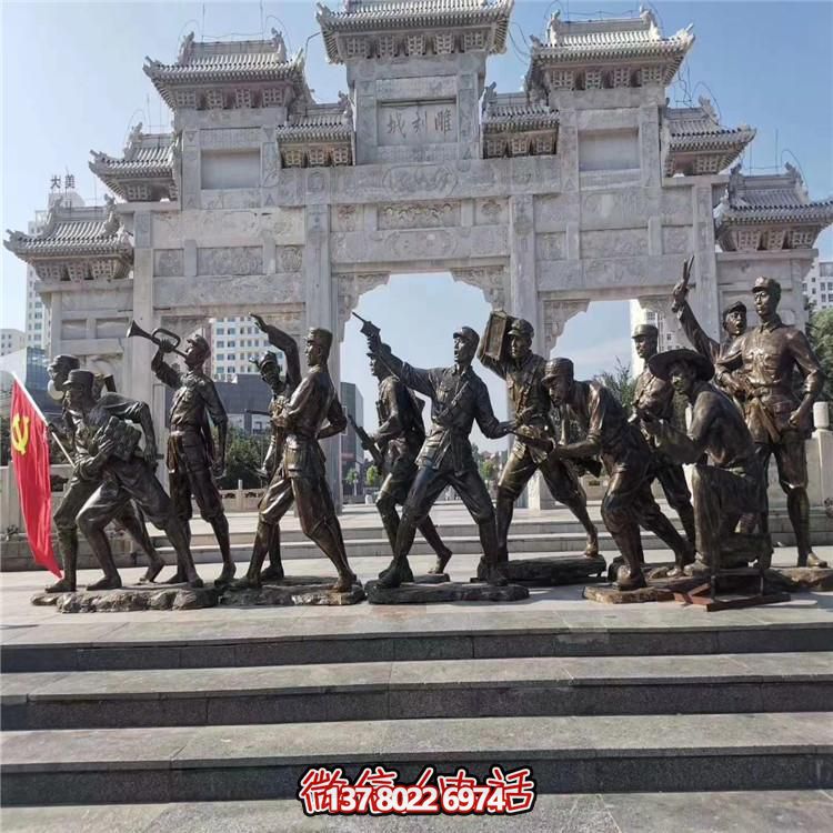 紅軍戰(zhàn)士仿銅雕塑——緬懷革命先輩，傳承紅色文化