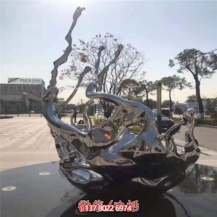 創(chuàng)意不銹鋼浪花雕塑，美化你的戶外廣場