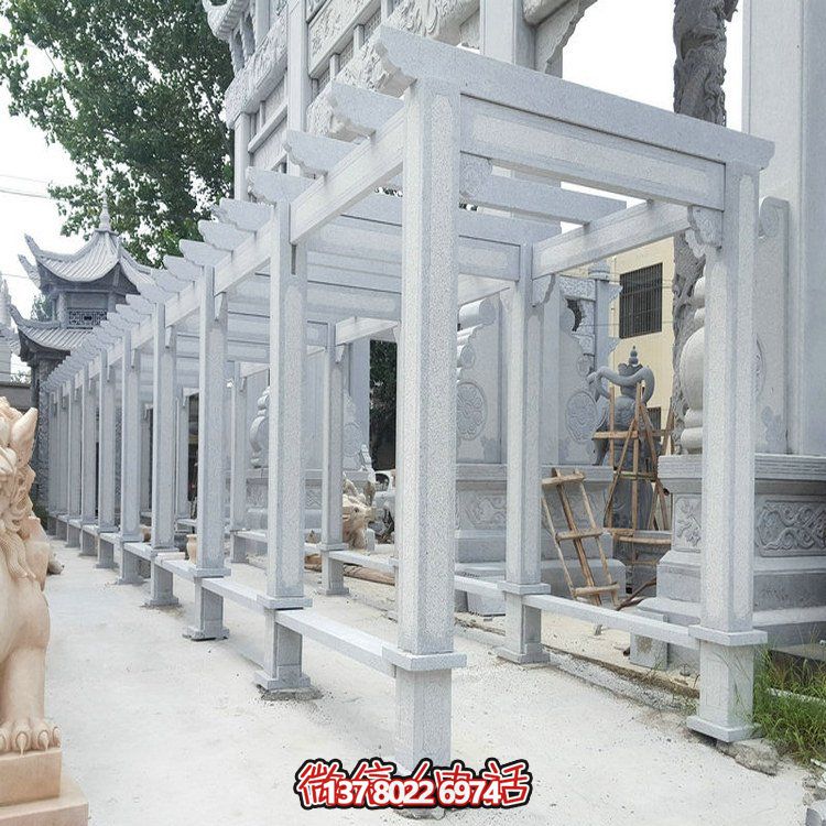 精美大理石石雕裝飾長廊，美化小區(qū)戶外環(huán)境