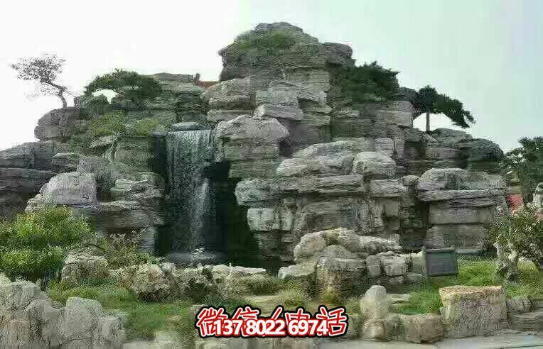 精美的景區(qū)園林，完美的假山流水擺放