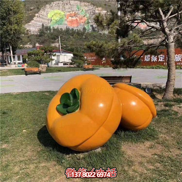 藝術(shù)品級(jí)仿真柿子雕塑，室外大型玻璃鋼裝飾園林