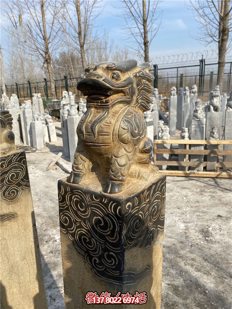 傳統(tǒng)風(fēng)格古典庭院——祥云環(huán)繞、大理石拴馬柱