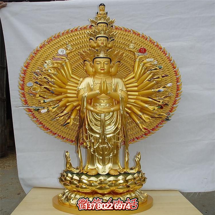 純金打造千手觀音雕塑，傳承宗教文化