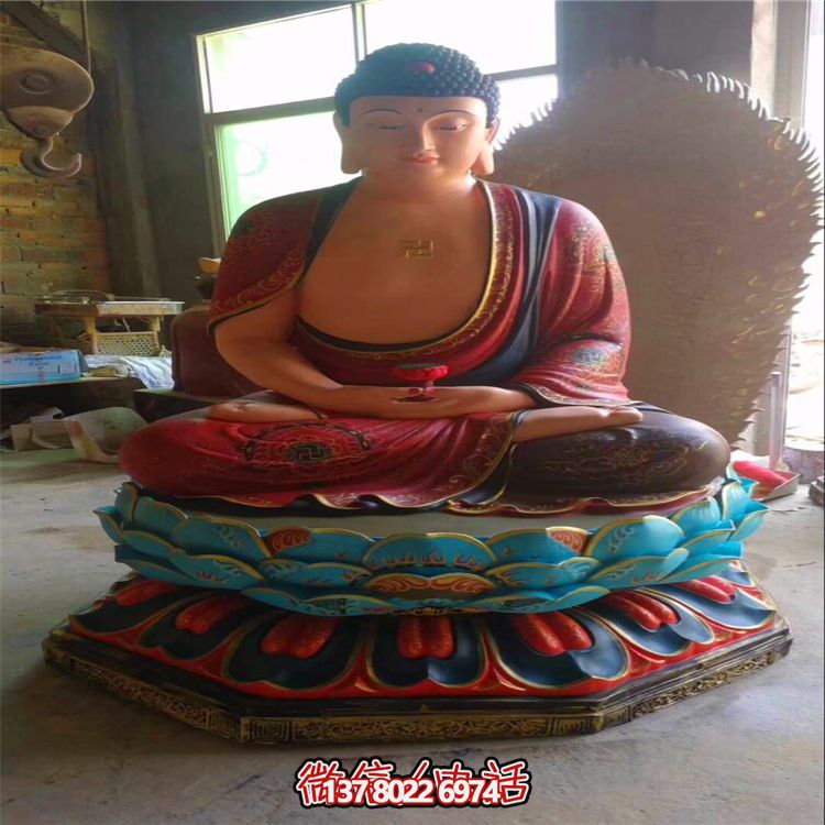 玻璃鋼雕塑彩繪——供奉三圣，傳承景區(qū)寺廟燦爛文化