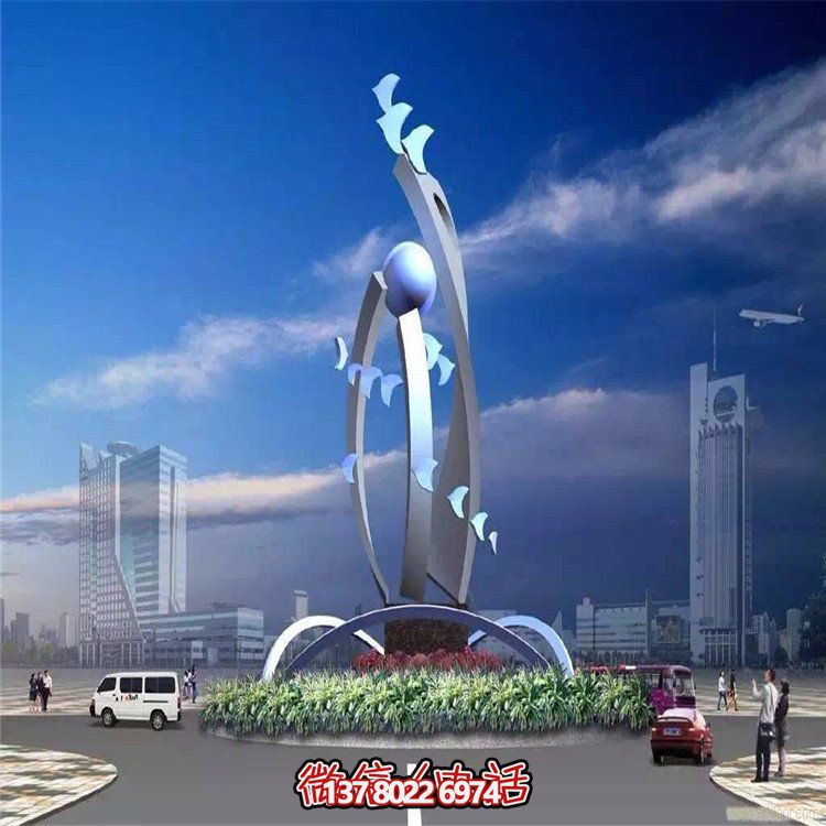大型不銹鋼抽象藝術(shù)飛翔雕塑，豐富景觀(guān)廣場(chǎng)