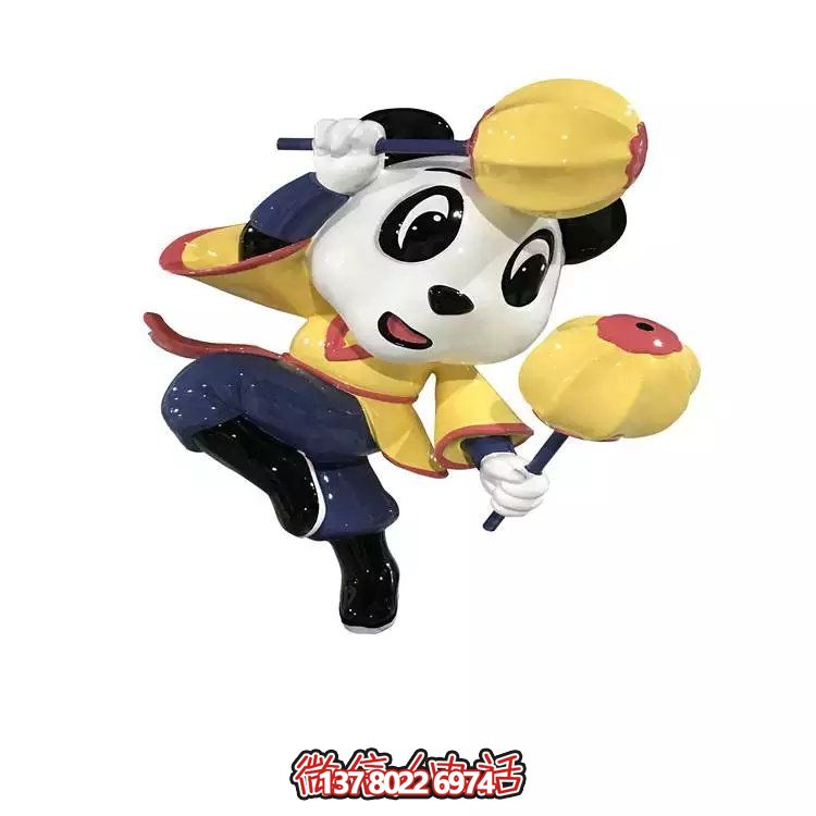 創(chuàng)意戶(hù)外玻璃鋼熊貓雕塑