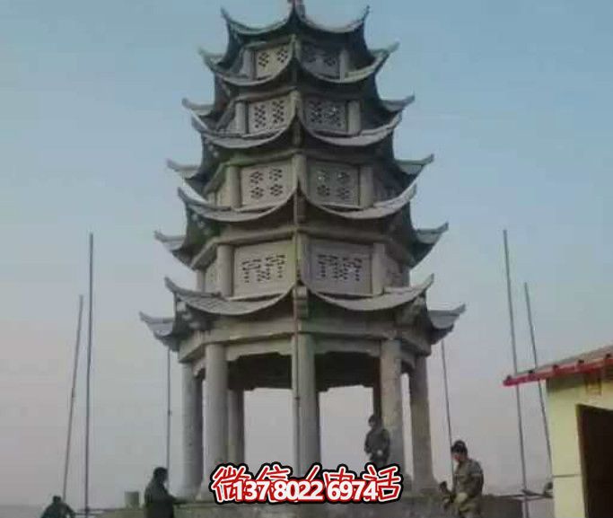 多層青石仿古塔涼亭，為你的寺院增添神秘氣息