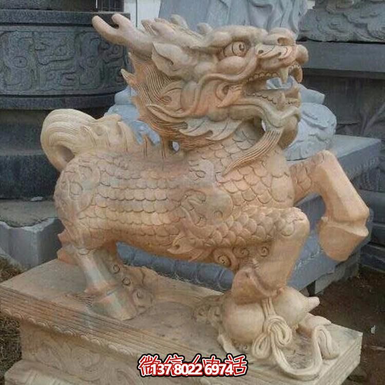 漢白玉獅子瑞獸石雕，給您的企業(yè)門(mén)前帶來(lái)吉祥福氣