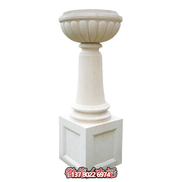 白砂巖石雕花盆，精美偶見