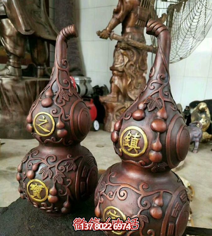 銅雕葫蘆雕塑，增添家居的福氣