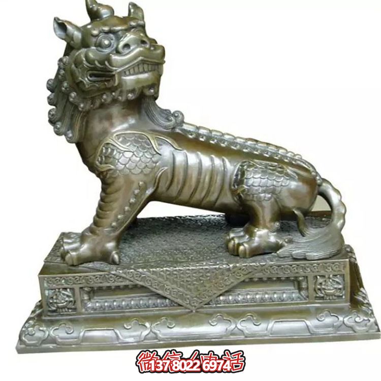 小型不銹鋼神麒麟雕塑，裝點庭院